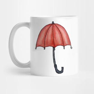 Red Umbrella in Watercolors seamless pattern Mug